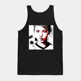 Soccer Girl Graffiti Art Splash Paint Tank Top